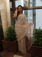 Pastel Embroidered Chikankari Georgette Sequins Work Saree - Luxurion World