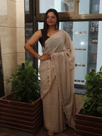 Pastel Embroidered Chikankari Georgette Sequins Work Saree - Luxurion World
