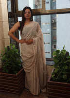 Pastel Embroidered Chikankari Georgette Sequins Work Saree - Luxurion World