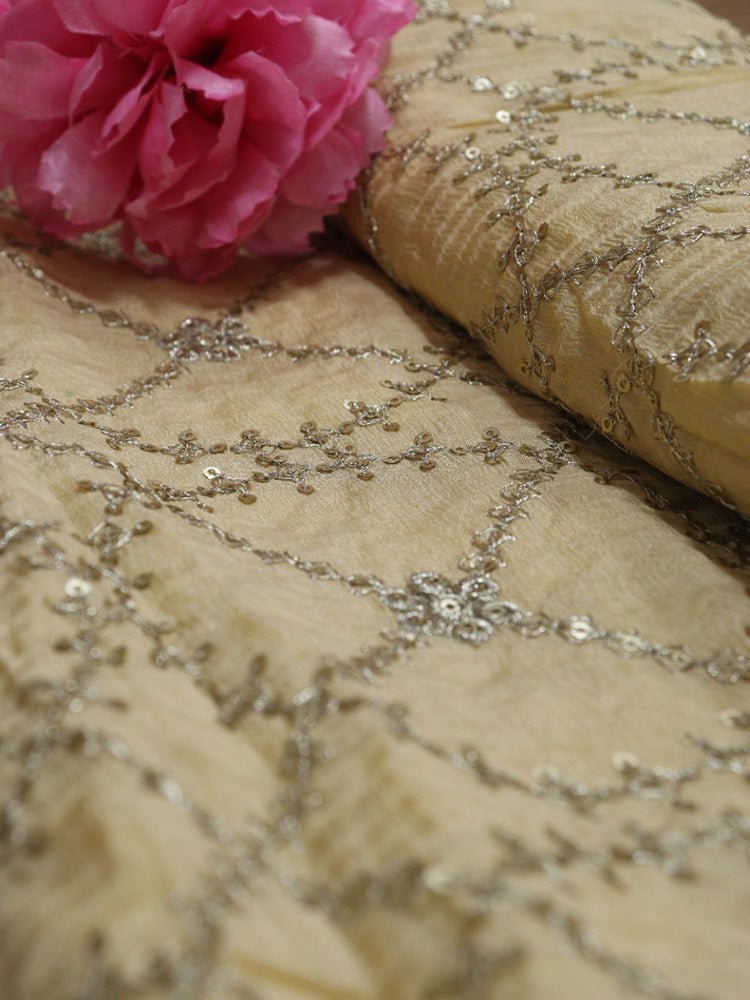 Pastel Embroidered Trendy Fabric ( 0.75 Mtr ) - Luxurion World