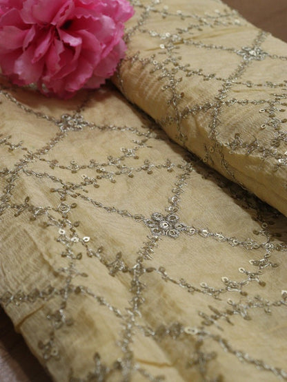Pastel Embroidered Trendy Fabric ( 1 Mtr )