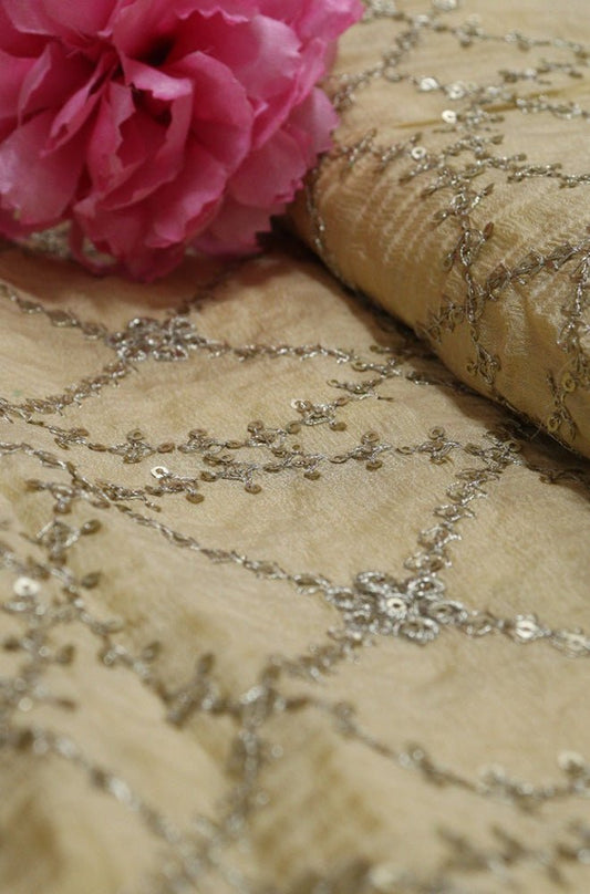 Pastel Embroidered Trendy Fabric ( 0.75 Mtr ) - Luxurion World