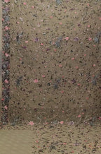 Pastel Hand Embroidered Parsi Gara Pure Georgette Floral Design Saree - Luxurion World