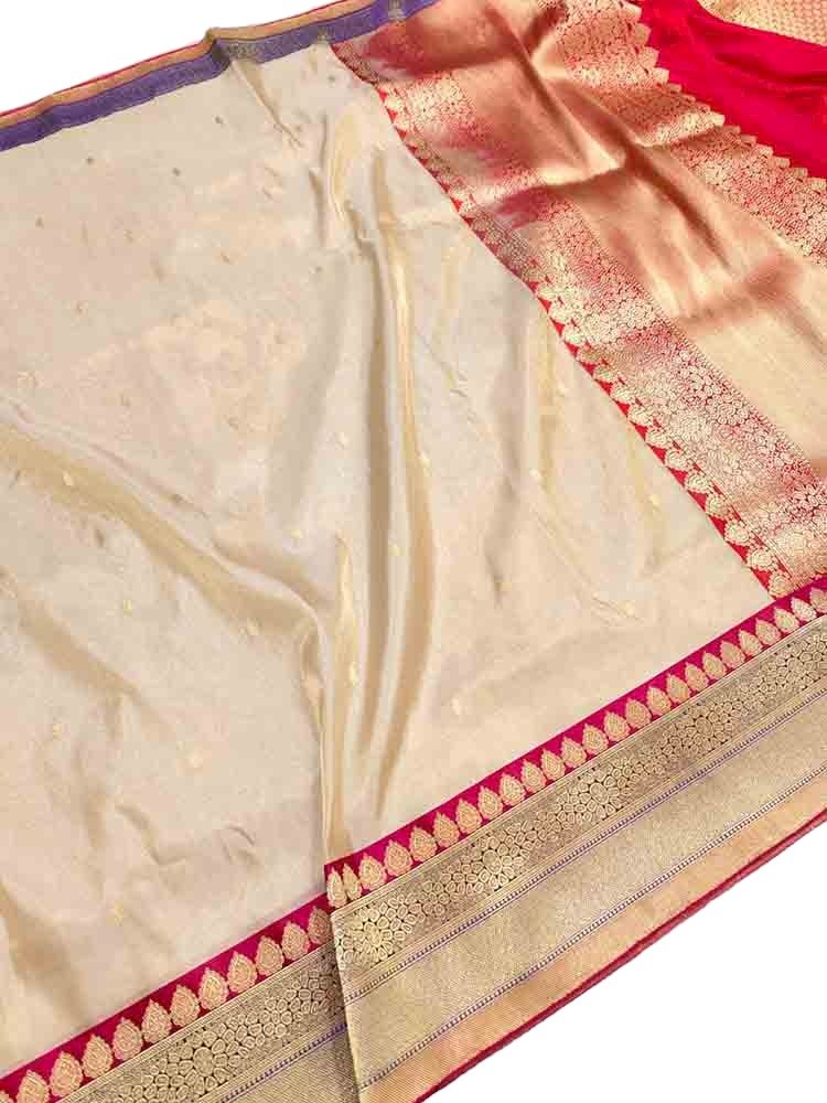 Pastel Handloom Banarasi Katan Tissue Silk Saree - Luxurion World