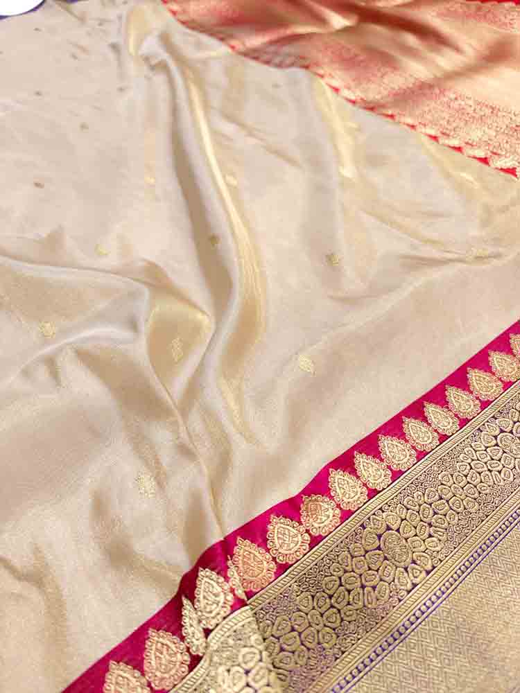 Pastel Handloom Banarasi Katan Tissue Silk Saree - Luxurion World