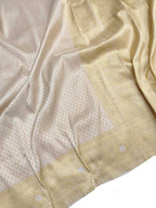 Pastel Handloom Banarasi Pure Katan Silk Geometric Design Saree - Luxurion World