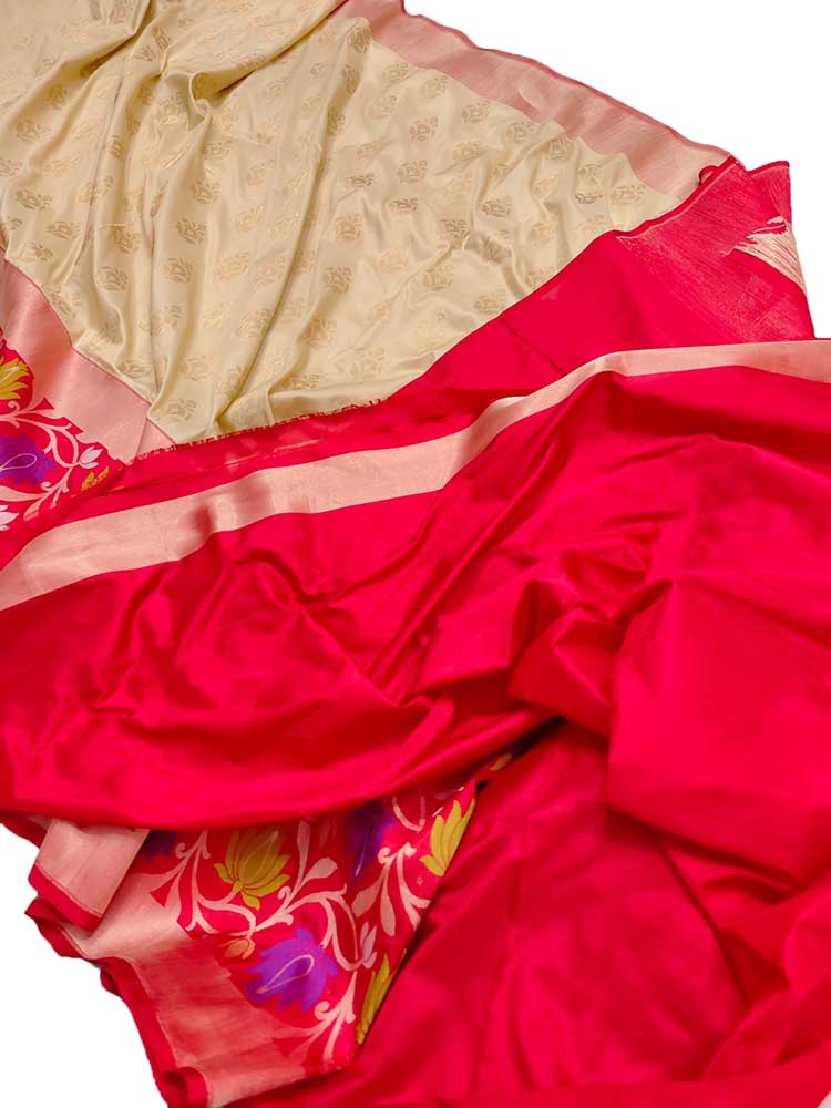 Pastel Handloom Banarasi Pure Katan Silk Saree - Luxurion World