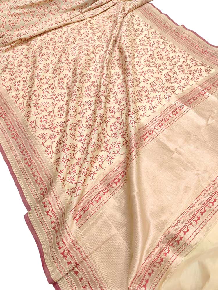 Pastel Handloom Banarasi Pure Katan Silk Saree - Luxurion World