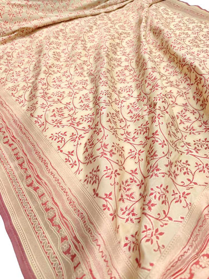 Pastel Handloom Banarasi Pure Katan Silk Saree