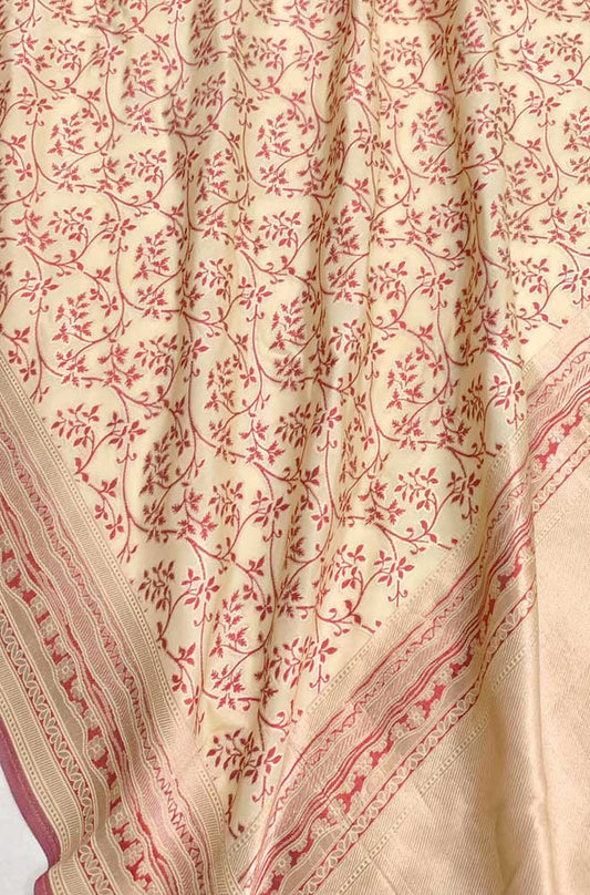 Pastel Handloom Banarasi Pure Katan Silk Saree - Luxurion World