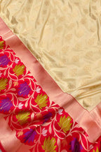 Pastel Handloom Banarasi Pure Katan Silk Saree - Luxurion World