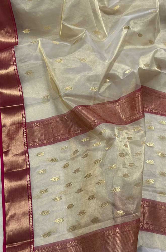 Pastel Handloom Chanderi Pure Katan Tissue Silk Saree