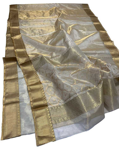 Pastel Handloom Chanderi Pure Tissue Silk Saree - Luxurion World