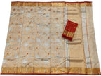 Pastel Handloom Kota Doria Real Zari Flower Design Saree - Luxurion World