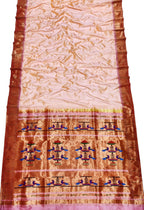 Pastel Handloom Paithani Pure Silk Muniya Border Peacock Design Saree - Luxurion World