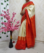 Pastel Handloom Pochampally Ikat Pure Silk Saree - Luxurion World