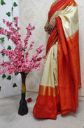 Pastel Handloom Pochampally Ikat Pure Silk Saree - Luxurion World