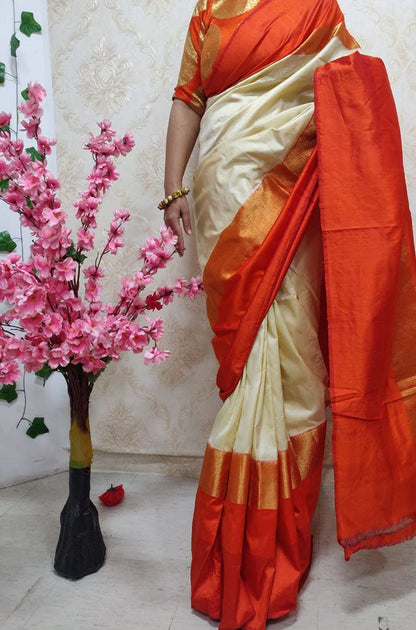 Pastel Handloom Pochampally Ikat Pure Silk Saree - Luxurion World