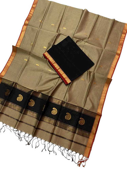 Pastel Maheshwari Cotton Silk Two Piece Unstitched Suit Set - Luxurion World