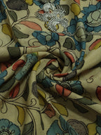 Pastel Pen Kalamkari Pure Silk Fabric ( 1 Mtr ) - Luxurion World