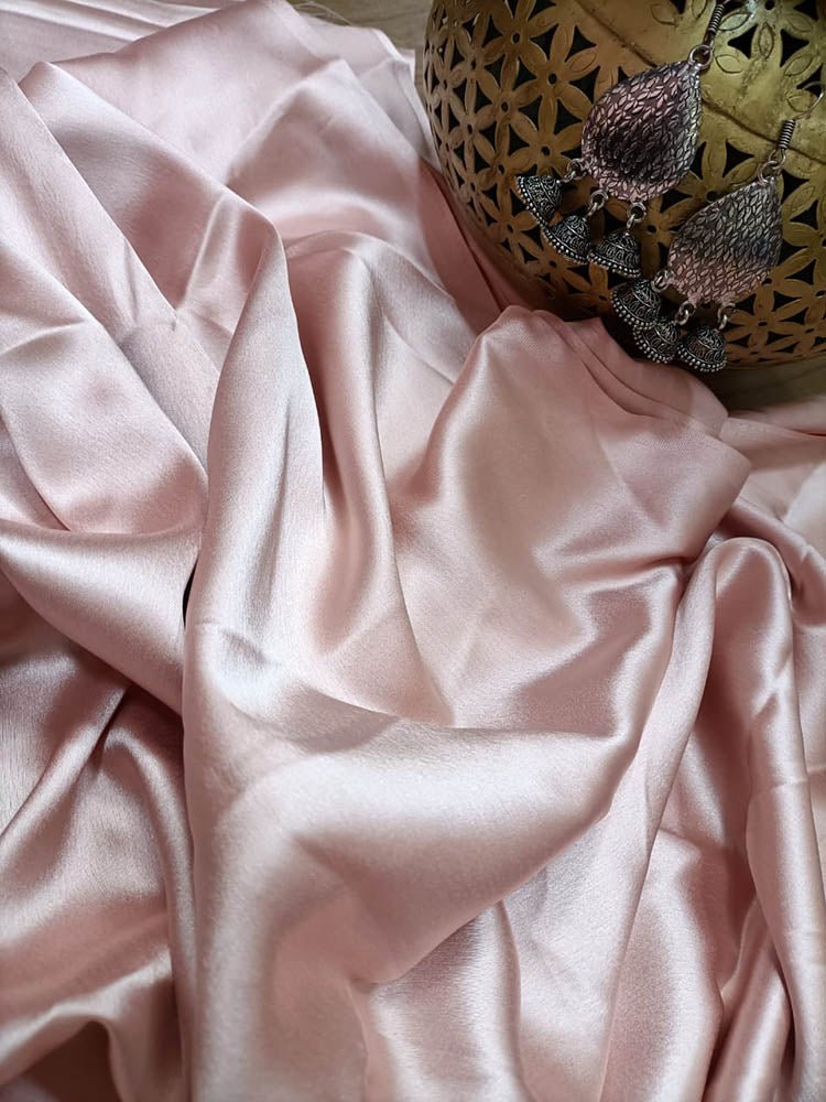 Pastel Plain Satin Silk Fabric (1 Mtr) - Luxurion World