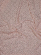 Peach Embroidered Chikankari Georgette Sequins Work Fabric ( 1 Mtr ) - Luxurion World
