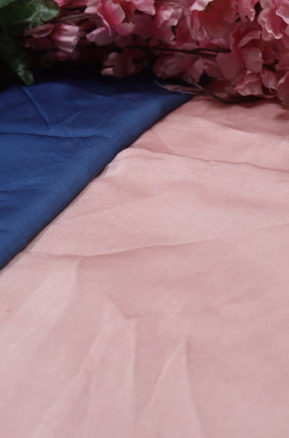 Pink And Blue Trendy Satin Silk Ombre Dye Fabric  ( 1 Mtr )