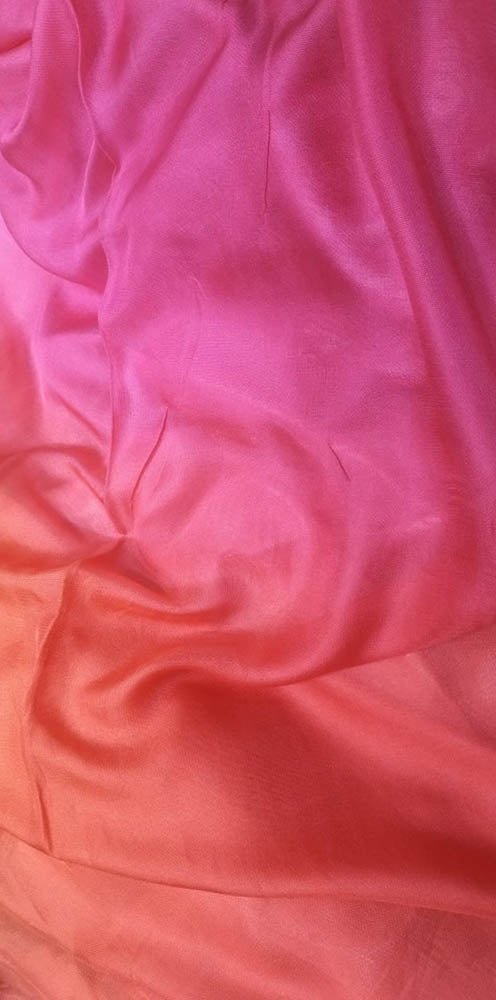 Pink And Orange Trendy Dual Tone Georgette Fabric (  1 Mtr )
