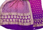 Pink And Purple Banarasi Bandhani Pure Georgette Three Piece Unstitched Suit Set - Luxurion World