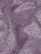 Pink Banarasi Brocade Silk Silver Zari Fabric ( 1Mtr ) - Luxurion World