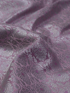 Pink Banarasi Brocade Silk Silver Zari Fabric ( 1Mtr ) - Luxurion World