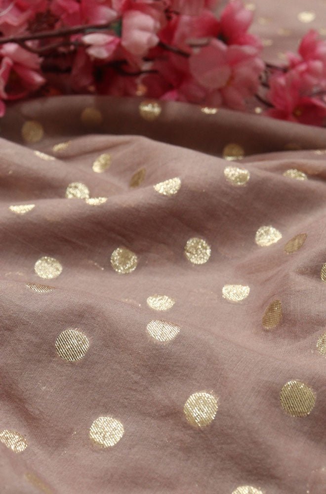 Pink Banarasi Chanderi Silk Fabric (1Mtr) Luxurionworld