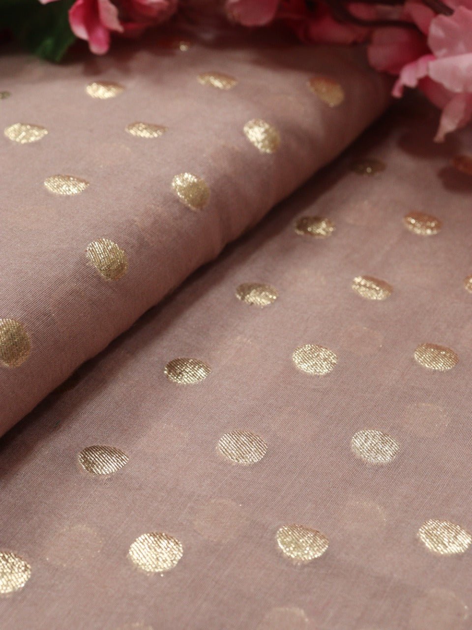 Pink Banarasi Chanderi Silk Fabric ( 1 Mtr) - Luxurion World