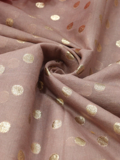 Pink Banarasi Chanderi Silk Fabric (1Mtr) Luxurionworld