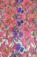 Pink Banarasi Kimkhwab Silk Meenakari Fabric ( 1 Mtr ) - Luxurion World