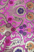 Pink Banarasi Kimkhwab Silk Meenakari Fabric ( 1 Mtr ) - Luxurion World