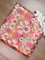 Pink Banarasi Kimkhwab Silk Meenakari Fabric ( 1 Mtr ) - Luxurion World