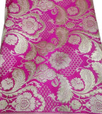 Pink Banarasi Kimkhwab Silk Meenakari Fabric ( 1 Mtr ) - Luxurion World