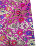 Pink Banarasi Kimkhwab Silk Meenakari Fabric ( 1 Mtr ) - Luxurion World