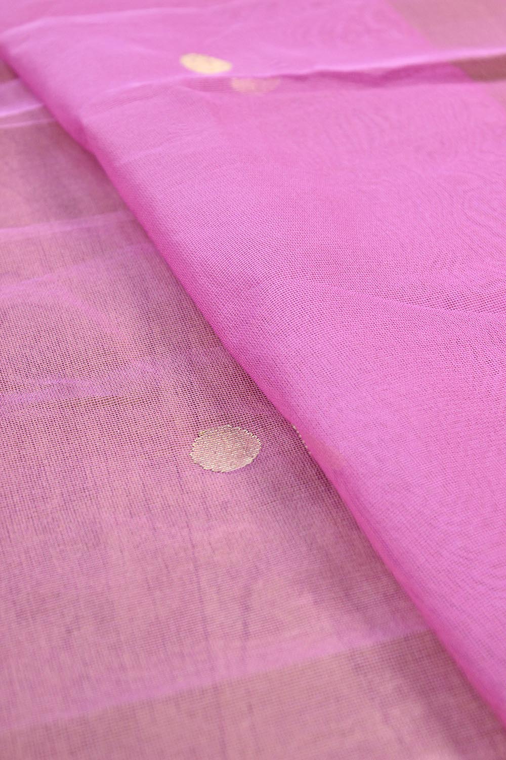 Pink Banarasi Net Booti Design Fabric ( 1 Mtr ) - Luxurion World
