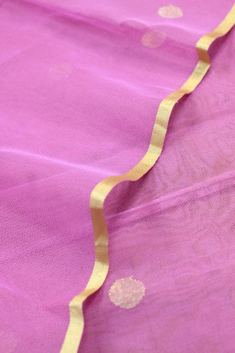 Pink Banarasi Net Booti Design Fabric ( 1 Mtr ) - Luxurion World