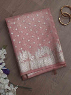 Pink Banarasi Organza Dupatta - Luxurion World