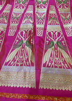 Pink Banarasi Pure Katan Silk Unstitched Lehenga Set - Luxurion World