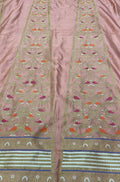 Pink Banarasi Pure Katan Silk Unstitched Lehenga Set - Luxurion World