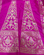 Pink Banarasi Pure Katan Silk Unstitched Lehenga Set - Luxurion World