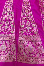 Pink Banarasi Pure Katan Silk Unstitched Lehenga Set - Luxurion World