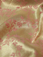 Pink Banarasi Reversible Tissue Silk Fabric ( 1Mtr ) - Luxurion World