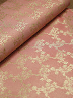 Pink Banarasi Reversible Tissue Silk Fabric ( 1Mtr ) - Luxurion World