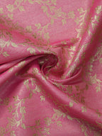 Pink Banarasi Reversible Tissue Silk Fabric ( 1Mtr ) - Luxurion World