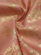 Pink Banarasi Reversible Tissue Silk Fabric ( 1Mtr ) - Luxurion World